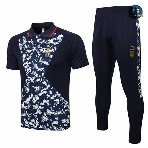 Max Maillots Polo Italie + Pantalon 2021/22 Training Bleu Marine