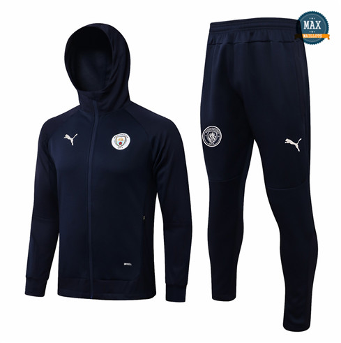 Max Maillots Veste Survetement à Capuche Manchester City 2021/22 Bleu Marine