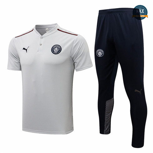 Max Maillots Polo Manchester City + Pantalon 2021/22 Training Gris clair