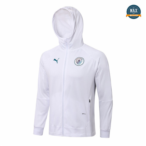 Max Maillots Veste sweat zippé Manchester City 2021/22 Blanc