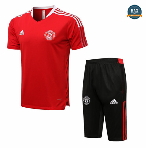 Max Maillots Manchester United + Pantalon 2021/22 Training Rouge 3/4