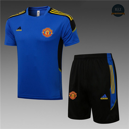 Max Maillots Manchester United + Shorts 2021/22 Training champions league Bleu