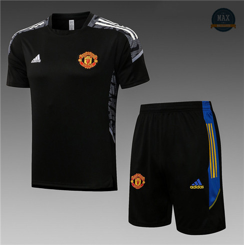 Max Maillots Manchester United + Shorts 2021/22 Training champions league Noir