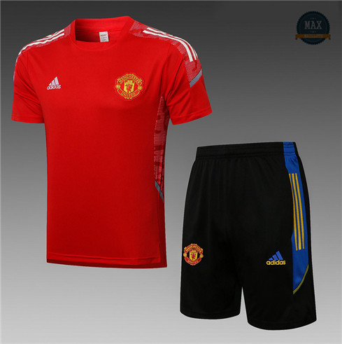 Max Maillots Manchester United + Shorts 2021/22 Training champions league Rouge