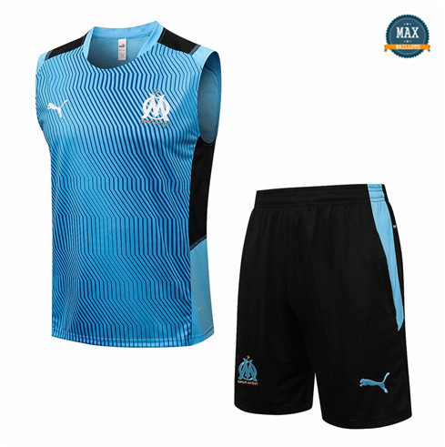 Max Maillots Marseille Debardeur + Shorts 2021/22 Training Bleu clair Rouge