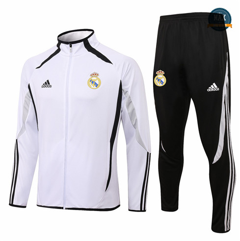 Max Maillots Veste Survetement Real Madrid 2021/22 Co-brandé Blanc