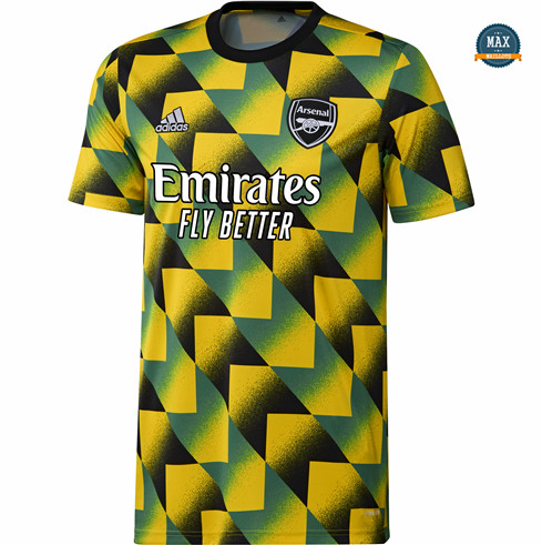 Site fiable Max Maillot Arsenal avant match vert jaune 2022/23 pas cher