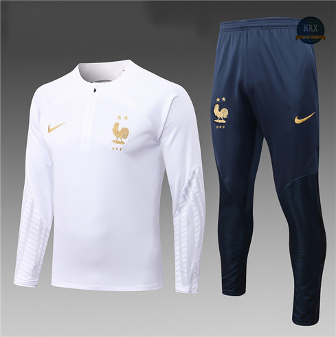 Max Maillot Survetement foot Enfant France Blanc 2022 fiable max 362