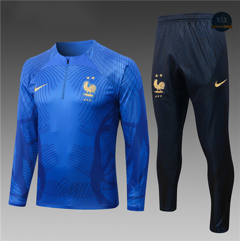 Max Maillot Survetement foot Enfant France Bleu 2022 fiable max 363