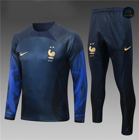 Max Maillot Survetement foot Enfant France Bleu 2022 fiable max 364