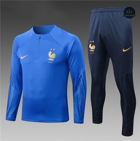 Max Maillot Survetement foot Enfant France Bleu 2022 fiable max 367