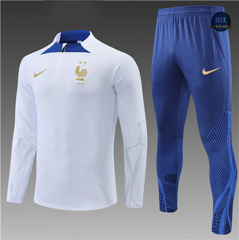 Max Maillot Survetement foot Enfant France Blanc 2022 fiable max 369