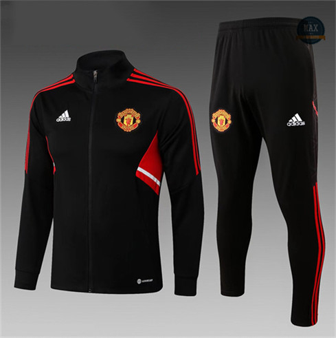 Max Maillot Veste Survetement foot Enfant Manchester United Noir 2022 fiable max 406