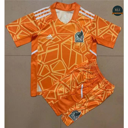 Site fiable Max Maillot Mexique Enfant gardien de but Orange 2022/23 pas cher