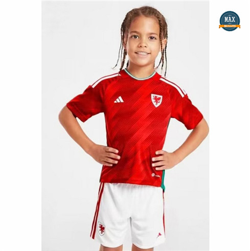 Site fiable Max Maillot Pays de Galles Enfant Domicile 2022/23 pas cher