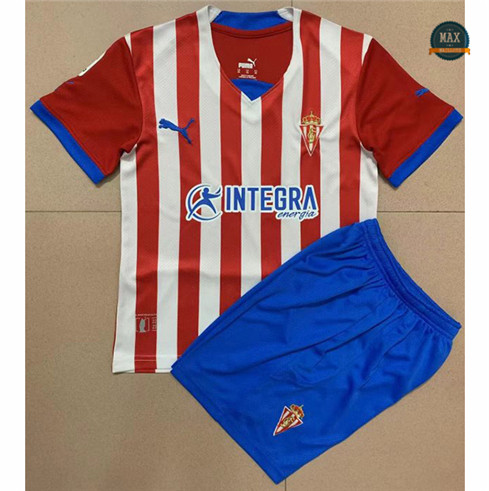 Site fiable Max Maillot Sporting gijon Enfant Domicile 2022/23 pas cher