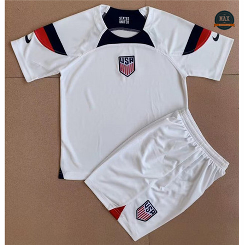 Site fiable Max Maillot États-Unis Enfant Domicile 2022/23 pas cher