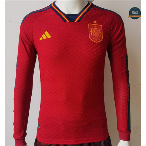 Max Maillot de foot Player Version 2022 2023 Espagne Domicile Manche Longue fiable max 055