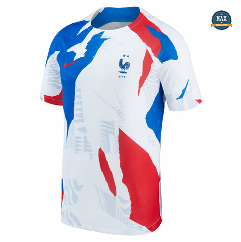 Site fiable Max Maillot France Pre-Match Blanc 2022/23 pas cher