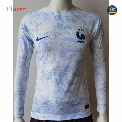 Site fiable Max Maillot Player Version 2022/23 France Exterieur Manche Longue pas cher