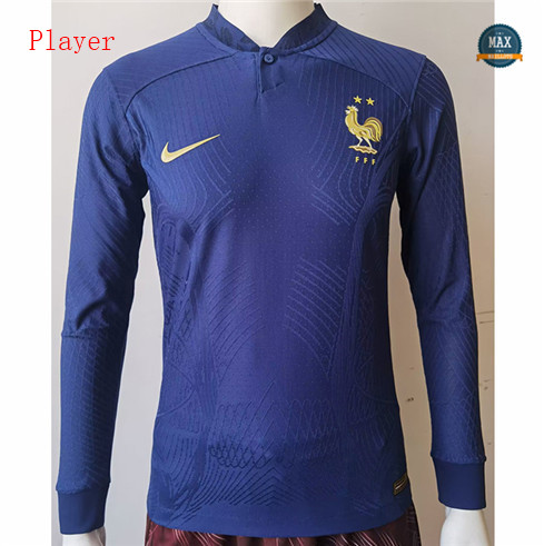 Site fiable Max Maillot Player Version 2022/23 France Domicile Manche Longue pas cher