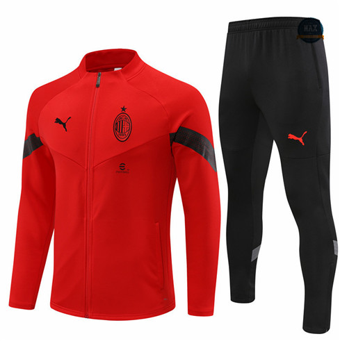 Max Maillot Veste Survetement foot AC Milan Rouge 2022 fiable max 259