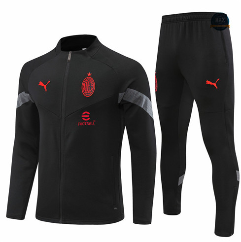 Max Maillot Veste Survetement foot AC Milan Noir 2022 fiable max 261