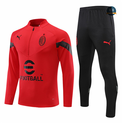 Max Maillot Survetement foot AC Milan Rouge 2022 fiable max 262