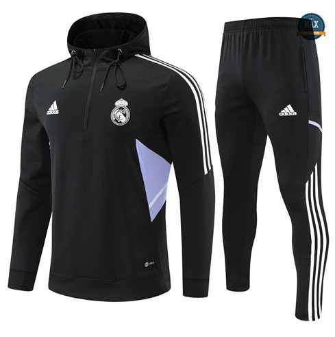 Max Maillot Survetement foot à capuche Real Madrid Noir 2022 fiable max 117