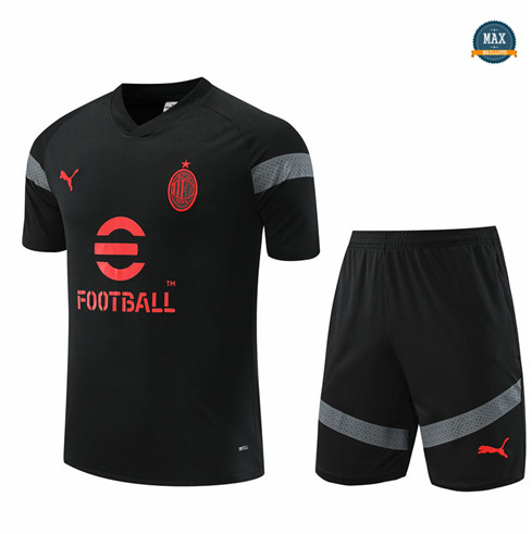 Max Maillot foot AC Milan + Short 2022 Training Noir fiable max 489