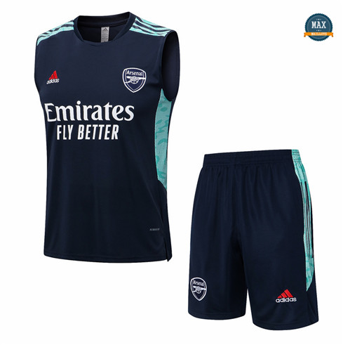 Max Maillot foot Arsenal Debardeur + Short 2022 Training Bleu fiable max 474