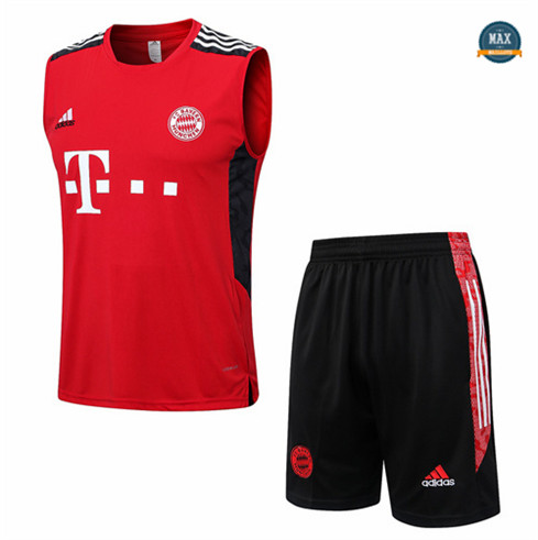 Max Maillot foot Bayern Munich Debardeur + Short 2022 Training Rouge fiable max 433