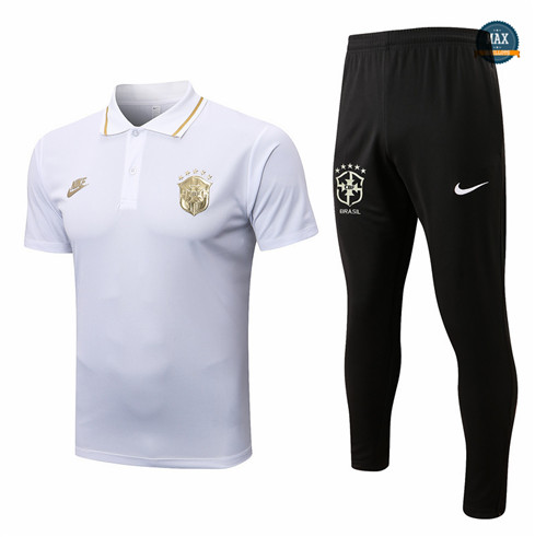 Max Maillot foot Bresil + Pantalon 2022 Training Blanc fiable max 466