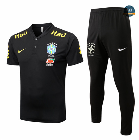 Max Maillot foot Bresil + Pantalon 2022 Training Noir fiable max 467