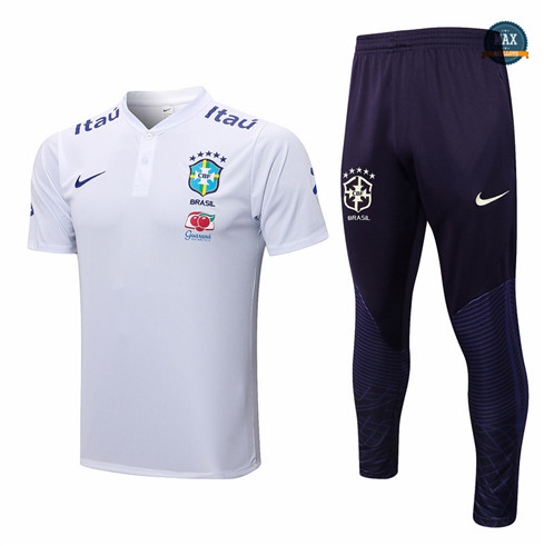 Max Maillot foot Bresil + Pantalon 2022 Training Blanc fiable max 470