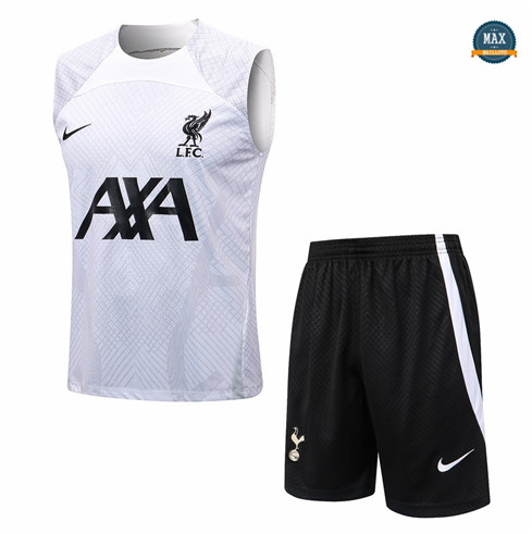 Max Maillot foot Liverpool Debardeur + Short 2022 Training Blanc fiable max 476