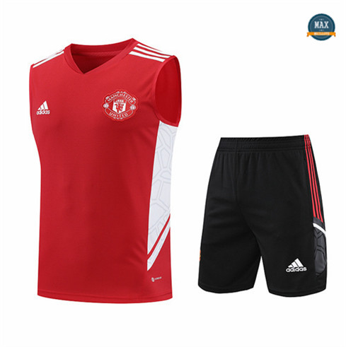 Max Maillot foot Manchester United Debardeur + Short 2022 Training Rouge fiable max 481