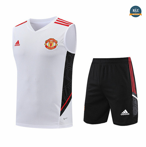 Max Maillot foot Manchester United Debardeur + Short 2022 Training Blanc fiable max 482