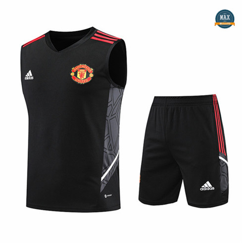 Max Maillot foot Manchester United Debardeur + Short 2022 Training Noir fiable max 483