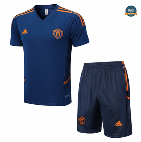 Max Maillot foot Manchester United + Short 2022 Training Bleu fiable max 484