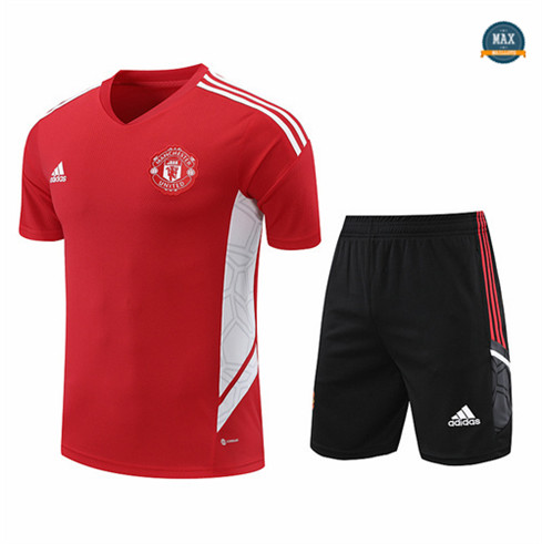 Max Maillot foot Manchester United + Short 2022 Training Rouge fiable max 486