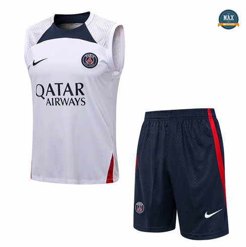 Max Maillot foot Paris PSG Debardeur + Short 2022 Training Blanc fiable max 453