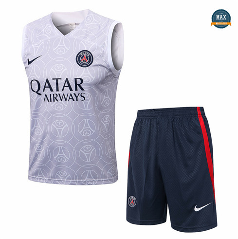 Max Maillot foot Paris PSG Debardeur + Short 2022 Training Gris fiable max 456