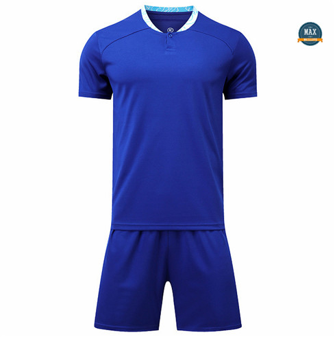 Max Maillot foot Sans logo de marque + Short 2022 Training Bleu fiable max 424
