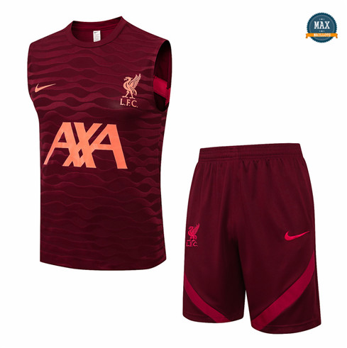 Max Maillot Debardeur Liverpool + Pantalon 2022/23 Training Rouge Foncé