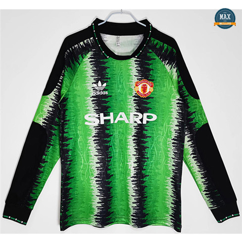 Max Maillot Retro 1990-91 Manchester United Gardien de but Manche Longue