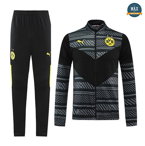 Max Maillot Veste Survetement Borussia Dortmund Noir Gris 2022/23