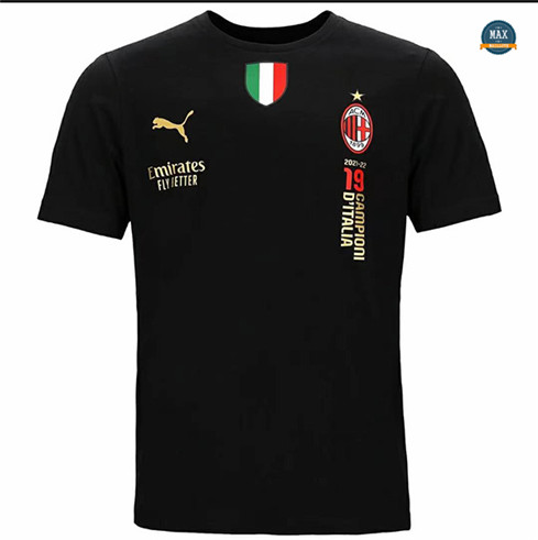Max Maillots AC Milan Noir T-shirt 2022/23