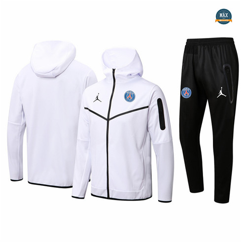 Max Maillot Veste Survetement à capuche Paris PSG 2022/23 Blanc