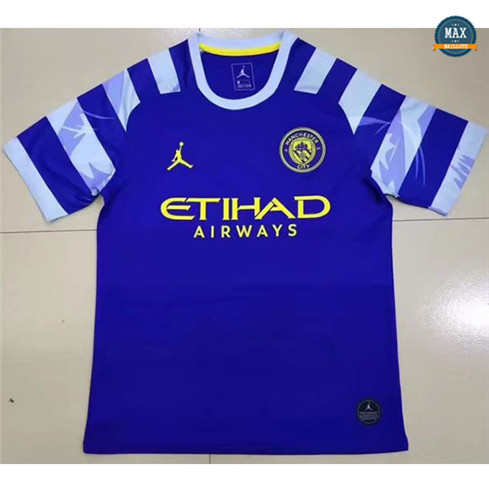 Max Maillot Retro Manchester City édition commémorative Bleu